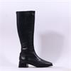 Wonders Ayla Block Heel Stretch KneeHigh - Black Leather